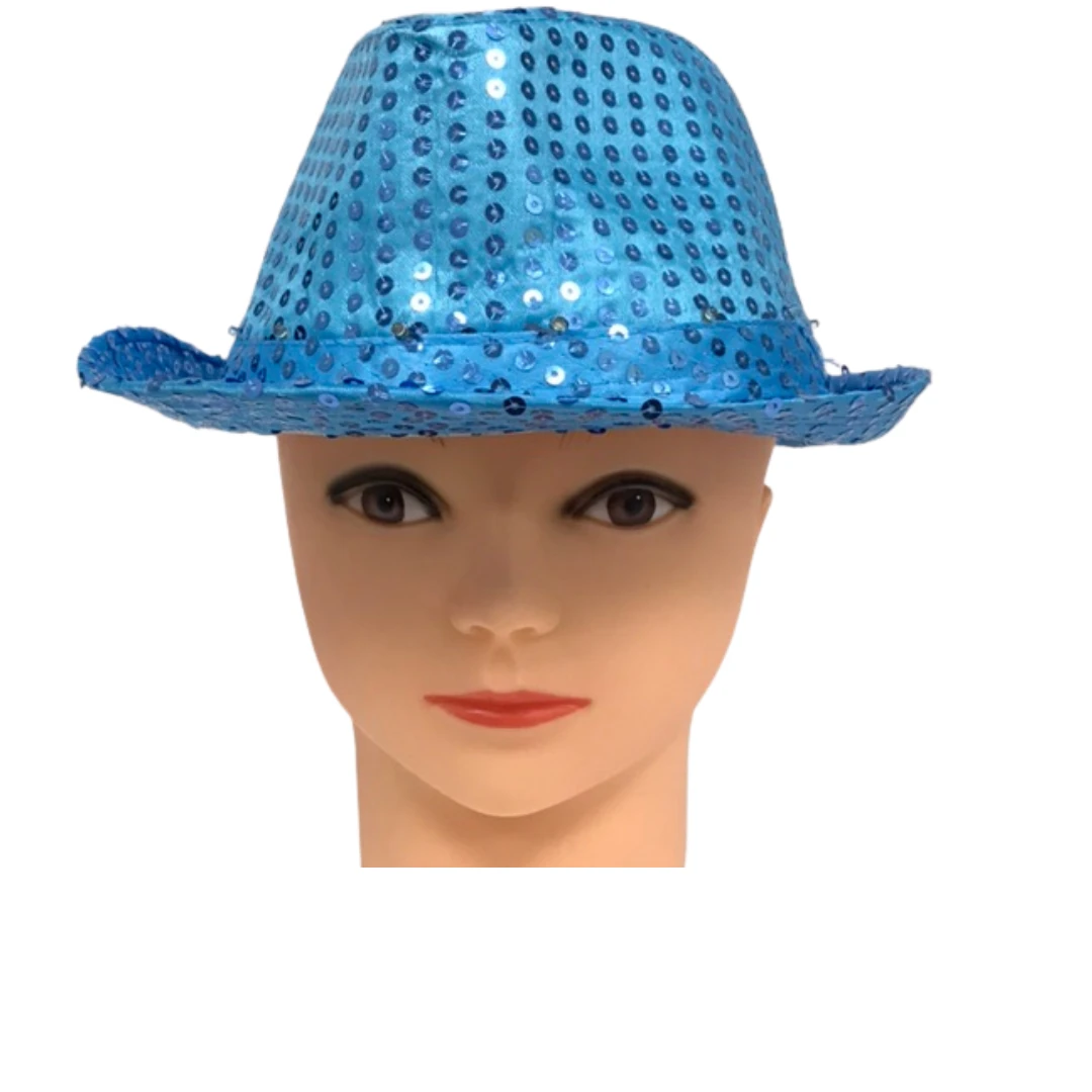Mardi Gras Spot Turquoise LED Fedora With 14 White Lights (Each) Light-Ups Mardi Gras Spot Turquoise LED Fedora With 14 White Lights (Each) Light-Ups