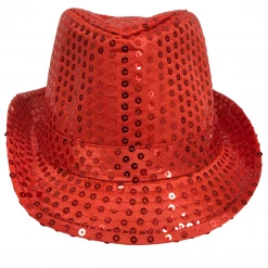 Mardi Gras Spot Red Sequin Fedora (Each) Party Supplies