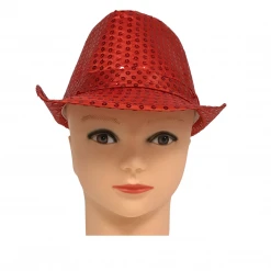 Mardi Gras Spot Red Sequin Fedora (Each) Party Supplies