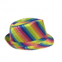 Mardi Gras Spot Rainbow Sequin Fedora (Each) Party Supplies 6 Mardi Gras Spot Rainbow Sequin Fedora (Each) Party Supplies