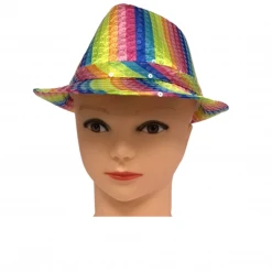 Mardi Gras Spot Rainbow Sequin Fedora (Each) Party Supplies 7 Mardi Gras Spot Rainbow Sequin Fedora (Each) Party Supplies