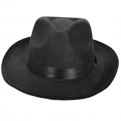 Mardi Gras Spot Black Felt Fedora (Each) Party Supplies