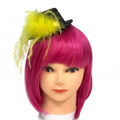Mardi Gras Spot Mini Black Top Hat With Yellow Feather And Gold Stone (Each) Party Supplies 5 Mardi Gras Spot Mini Black Top Hat With Yellow Feather And Gold Stone (Each) Party Supplies
