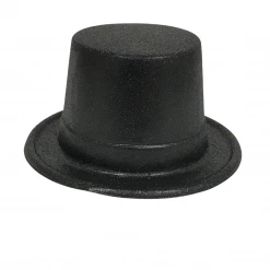 Plush Appeal, LLC Party Supplies Black Glitter Top Hat (Each)