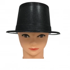 Plush Appeal, LLC Party Supplies Black Glitter Top Hat (Each)