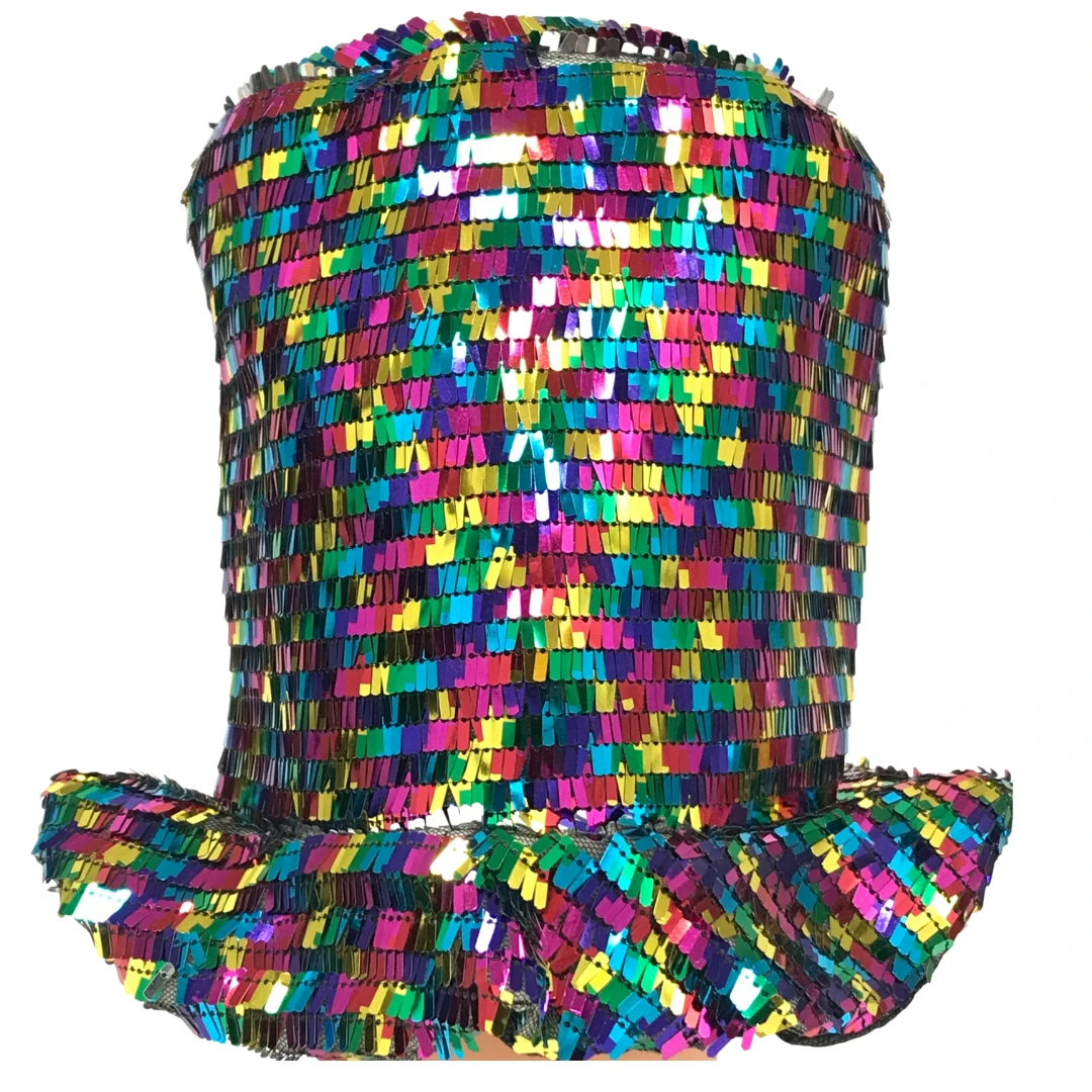 Sale Sequin Rainbow Top Hat (Each) Party Supplies Sale Sequin Rainbow Top Hat (Each) Party Supplies