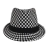 Mardi Gras Spot White And Black Houndstooth Fedora (Each) 1 Mardi Gras Spot White And Black Houndstooth Fedora (Each)