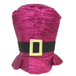 Sale Party Supplies Hot Pink Lame Top Hat With Buckle (Each)