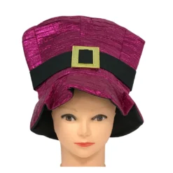 Sale Party Supplies Hot Pink Lame Top Hat With Buckle (Each) 3 Sale Party Supplies Hot Pink Lame Top Hat With Buckle (Each)