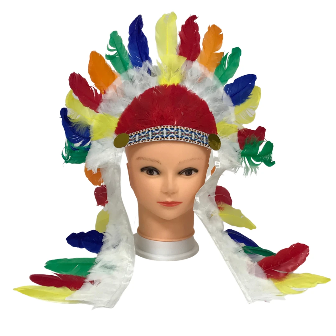 Sale Multicolor Rainbow Feather Head Dress (Each) 5 Sale Multicolor Rainbow Feather Head Dress (Each)