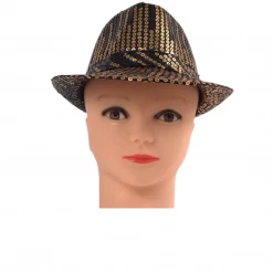 Mardi Gras Spot Black And Gold Sequin Fedora (Each) Party Supplies 7 Mardi Gras Spot Black And Gold Sequin Fedora (Each) Party Supplies