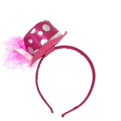 Sale Hot Pink With White Polka Dot Party Hat Headband (Each)