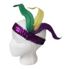 Plush Appeal, LLC Headbands Purple Sequin Headband With Purple, Green And Gold Feather On Side (Each)