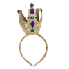 Mardi Gras Spot Gold Glittered Crown With Purple, Green And Clear Stones (Each) Headbands 1 Mardi Gras Spot Gold Glittered Crown With Purple, Green And Clear Stones (Each) Headbands