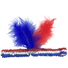 Mardi Gras Spot Red, Blue And Silver Sequin Headband With Red, Blue And White Feathers (Each) 1 Mardi Gras Spot Red, Blue And Silver Sequin Headband With Red, Blue And White Feathers (Each)