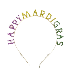 Mardi Gras Spot Happy Mardi Gras Purple, Green And Gold Rhinestone Headband (Each) Headbands