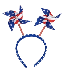 Plush Appeal, LLC USA Stars And Stripes Pinwheel Head Bopper (Pack Of 6)