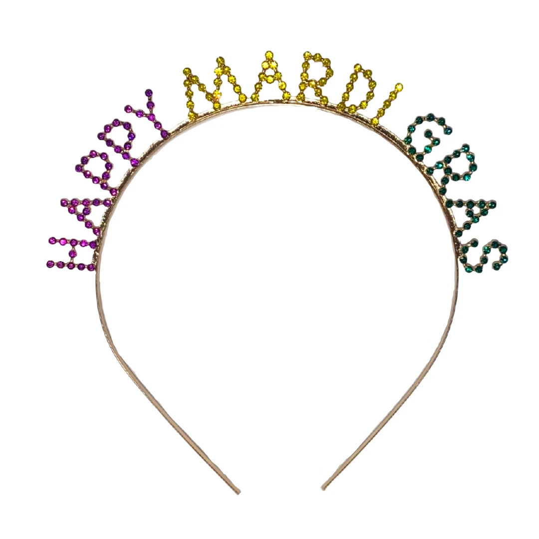 Plush Appeal, LLC Happy Mardi Gras Rhinestone Headband (Each) Headbands Plush Appeal, LLC Happy Mardi Gras Rhinestone Headband (Each) Headbands