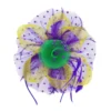 - No Manufacturer - Mardi Gras Floral Beads Feather Net Fascinator (Each) Headbands 1 - No Manufacturer - Mardi Gras Floral Beads Feather Net Fascinator (Each) Headbands