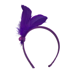 Sale Headbands Purple Headband With Purple Feathers (Dozen)