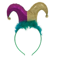 Sale Purple And Gold Jester Head Bopper With Green Fur (Each)