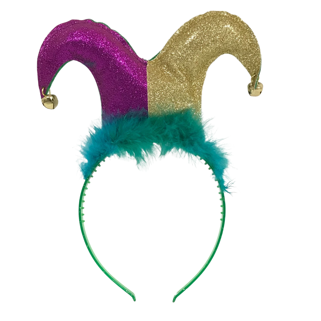 Sale Purple And Gold Jester Head Bopper With Green Fur (Each) 3 Sale Purple And Gold Jester Head Bopper With Green Fur (Each)