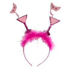 Sale Hot Pink Fur With Light Pink Martini Glasses And Masks Headband (Each) Headbands
