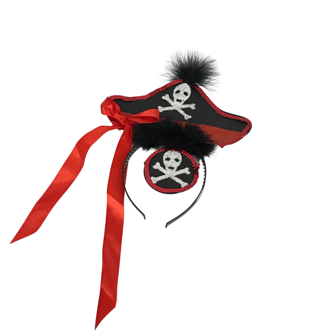 Sale Pirate Headband And Eye Patch With Sequins And Bow (Each) 3 Sale Pirate Headband And Eye Patch With Sequins And Bow (Each)