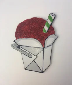 Plush Appeal, LLC Party Supplies Snowball - Red Wooden Ornament (Each)