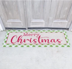 - No Manufacturer - Decorations Gingham Christmas Coir Doormat (Each)