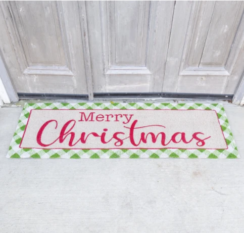 - No Manufacturer - Decorations Gingham Christmas Coir Doormat (Each) 3 - No Manufacturer - Decorations Gingham Christmas Coir Doormat (Each)