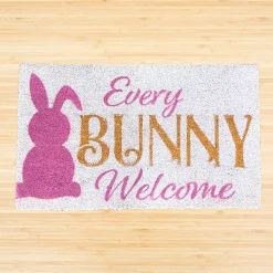 - No Manufacturer - Decorations Every Bunny Welcome Coir Doormat Pink/Gold (Each)