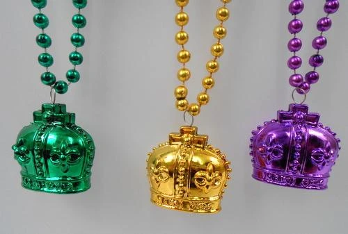 SBDOZEN 33" Purple, Green And Gold Crowns Mardi Gras Beads (Dozen) 3 SBDOZEN 33" Purple, Green And Gold Crowns Mardi Gras Beads (Dozen)