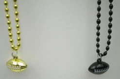 SB5416 33" Black And Gold Football Mardi Gras Beads (Each)