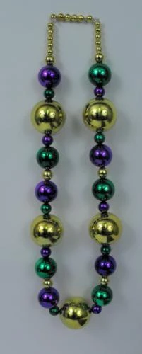SBDOZEN Beads 44" 20/40/60mm - Purple, Green And Gold Round Necklace (Dozen)