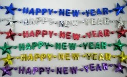 SB5416 Beads 36" Happy New Year Bead Necklace - 6 Assorted Colors (Each) 31 SB5416 Beads 36