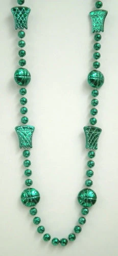 Sale Beads 36" Metallic Green Basketball Bead Necklace (Each)
