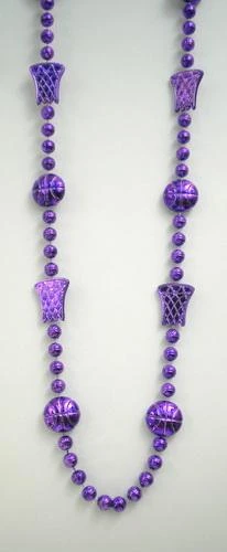SBDOZEN Beads 36" Metallic Purple Basketball Bead Necklace (Dozen)