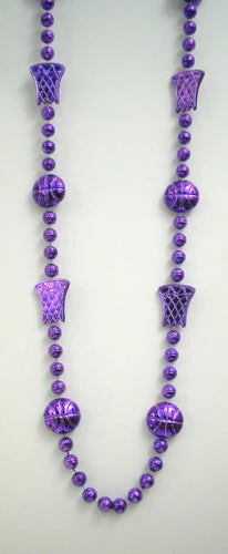 Sale Beads 36" Metallic Purple Basketball Bead Necklace (Each)