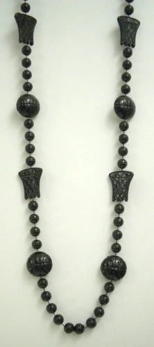 Sale Beads 36" Black Basketball Bead Necklace (Each)