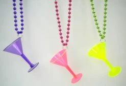 SB4125 Beads 36" 7mm Assorted Color Bead With Colored Martini Glass (Each) 21 SB4125 Beads 36