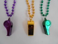 SB4958 Whistle Necklace Purple, Green And Gold (Each)