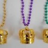 SBDOZEN Purple, Green And Gold Mardi Gras Crown Necklace (Dozen) Beads