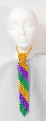 SBDOZEN Purple, Green And Gold Beaded Tie (Dozen) Beads
