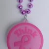SBDOZEN 33" 7mm Hot Pink With Think Pink Ribbon Light-Up Necklace (Dozen) Beads 2 SBDOZEN 33" 7mm Hot Pink With Think Pink Ribbon Light-Up Necklace (Dozen) Beads