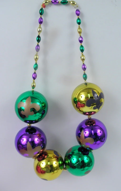 SB61625 48" 100mm Ball With Fleur De Lis Print Purple Green Gold (Each) SB61625 48" 100mm Ball With Fleur De Lis Print Purple Green Gold (Each)