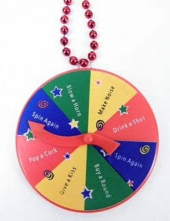 Mardi Gras Spot 33" 7mm Red Spinner Party Bead (Dozen) Beads