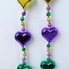 SBDOZEN Beads 42" Purple, Green And Gold Heart Necklace (Dozen)