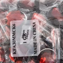 Mardi Gras Spot 30mm Round Plastic Stones - Red (Gross)