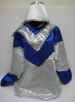 Mardi Gras Spot #10 - Gray Costume With Blue Trim (Each) Party Supplies